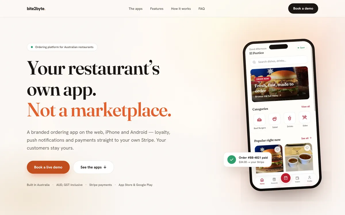 Bite2Byte — screenshot of the live site